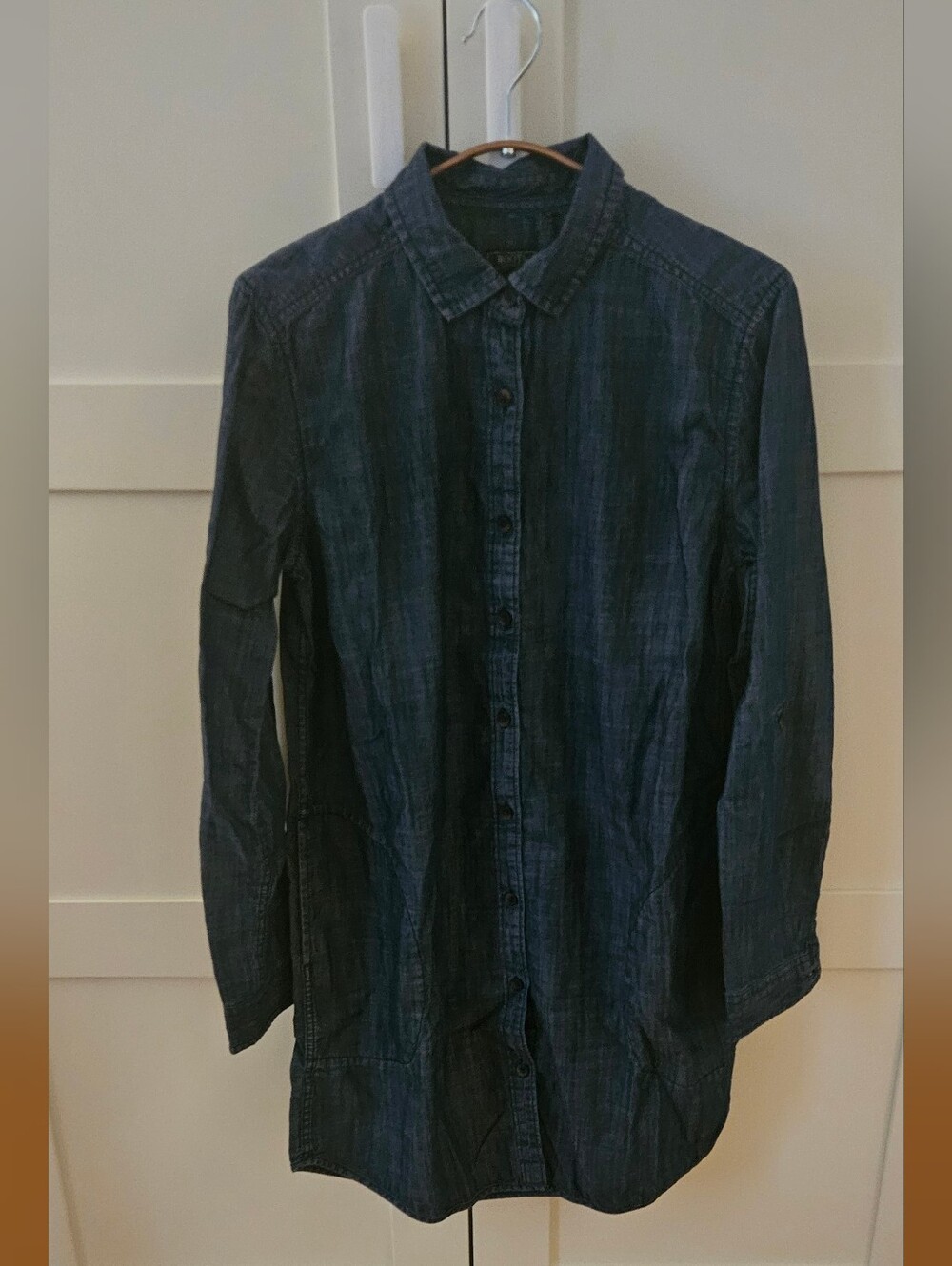 Roots Dark Blue Denim Mini Shirt Dress